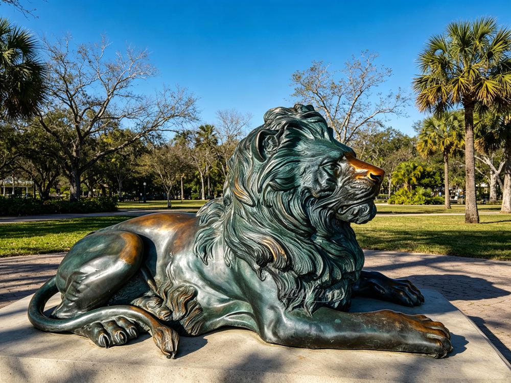 exquisite Lion Lawn Statue for seaside Ornaments