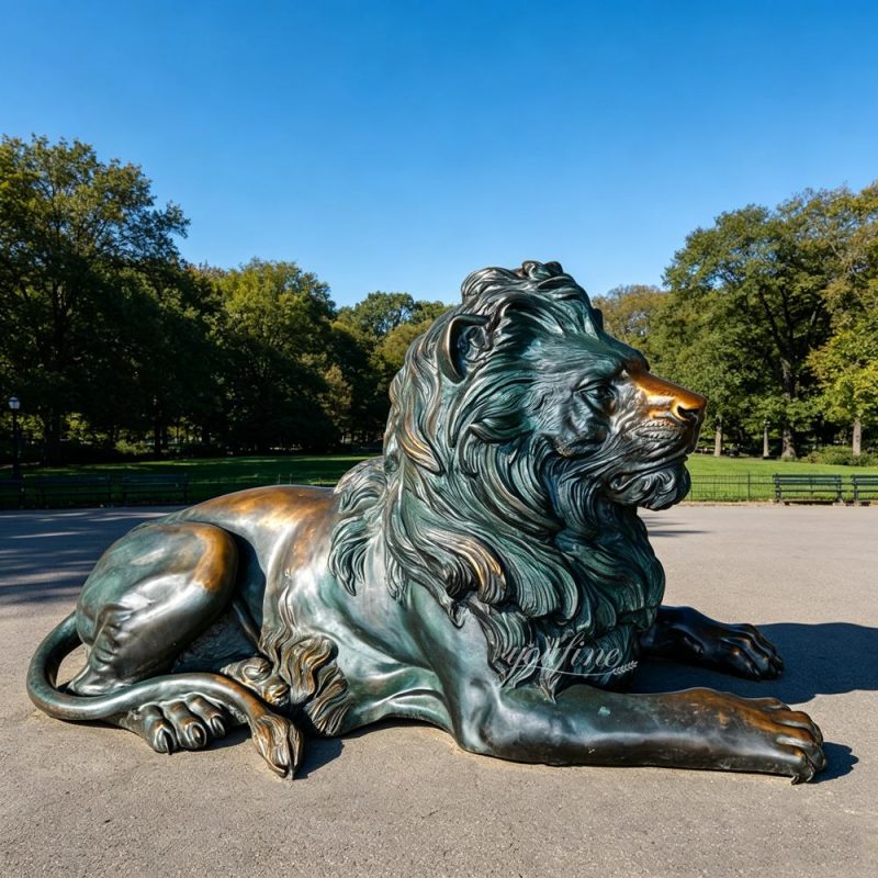 exquisite Lying Lion Lawn Statue