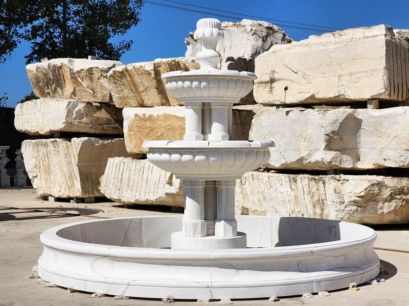 Marble Roman Column Fountain