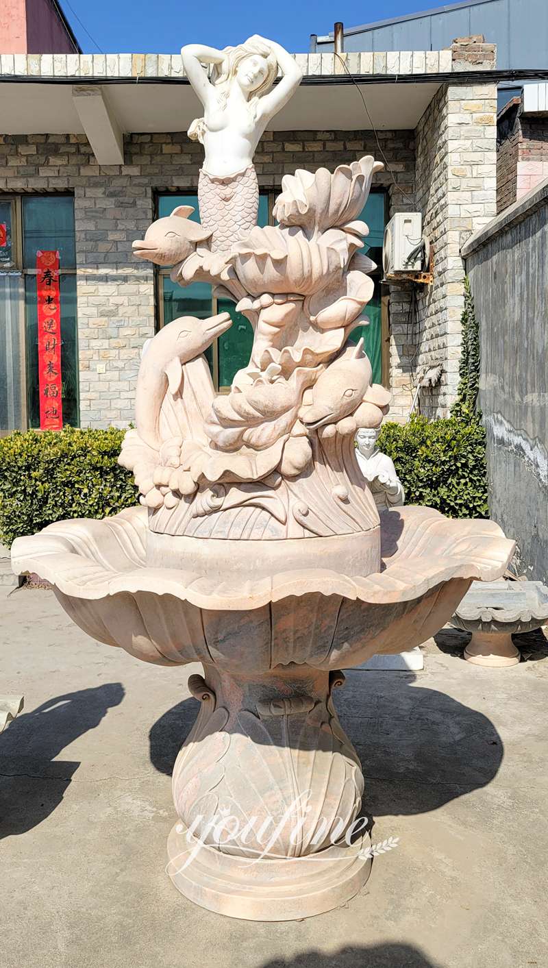 Mermaid Sculpture Marble Wall Fountain
