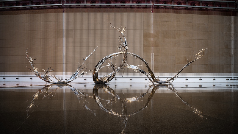 Modern Stainless Steel Water Splash Sculpture