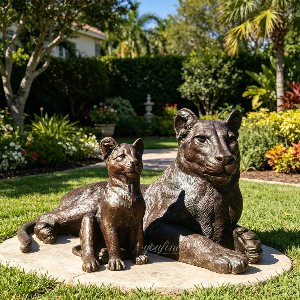 Garden Mother Lion and Cub Statue BOKK-252