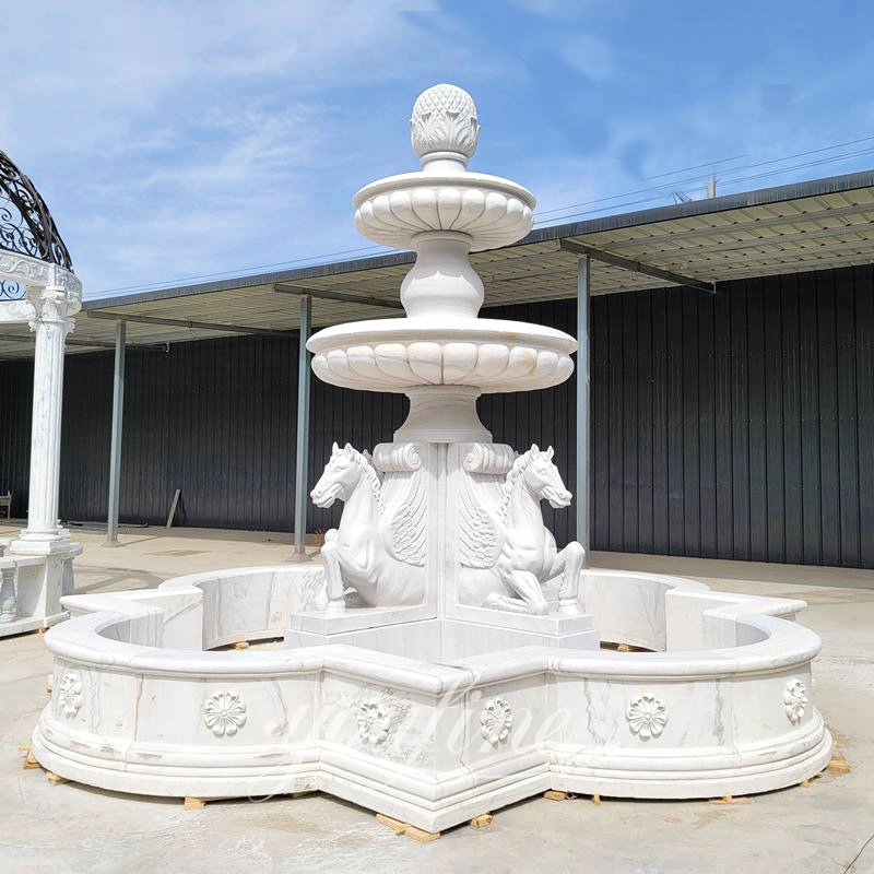 White Marble Horse Fountain