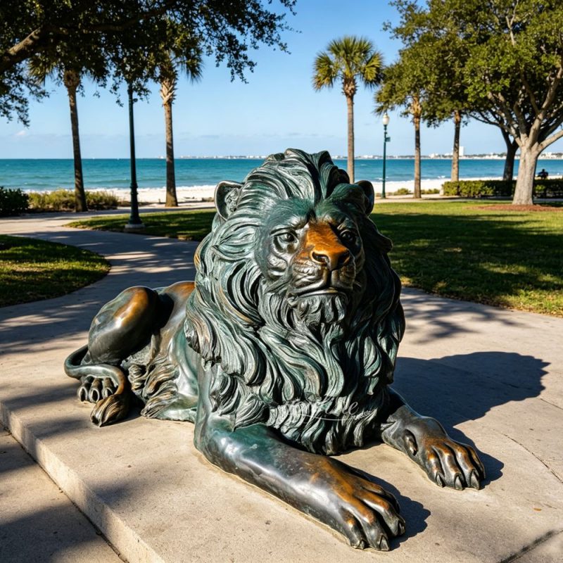 exquisite bronze Lying Lion Statue