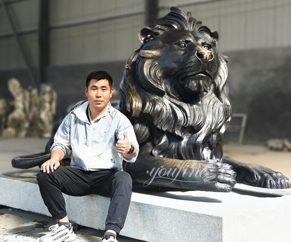 bronze lion animal statue