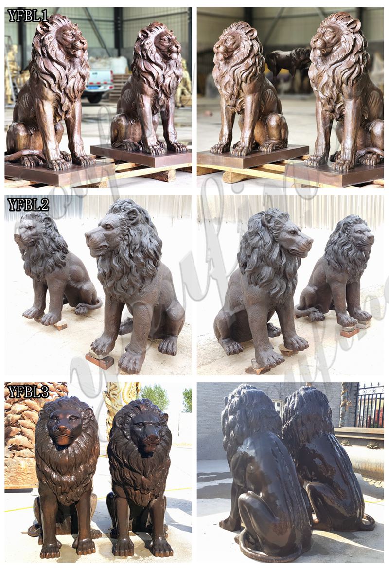 bronze lion sculpture