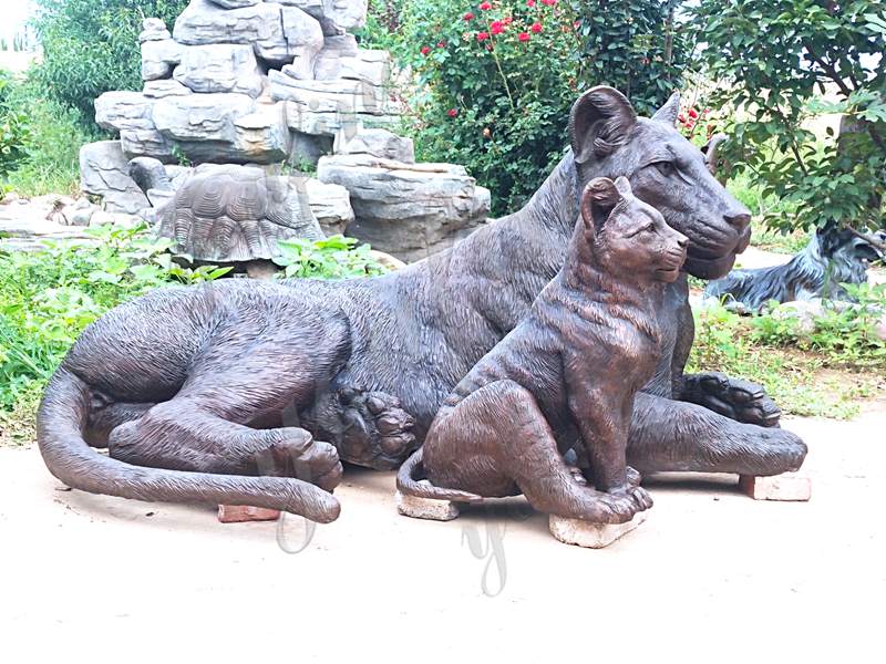 bronze lion statue