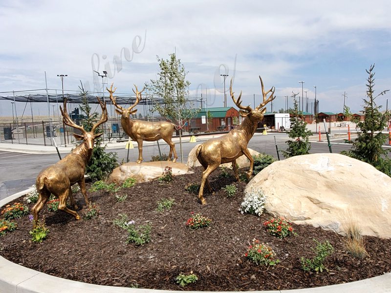 bronze stag statue garden