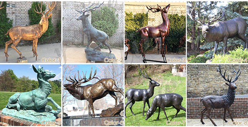 bronze stag statues more colors