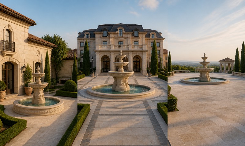 different fountain installation Site Type