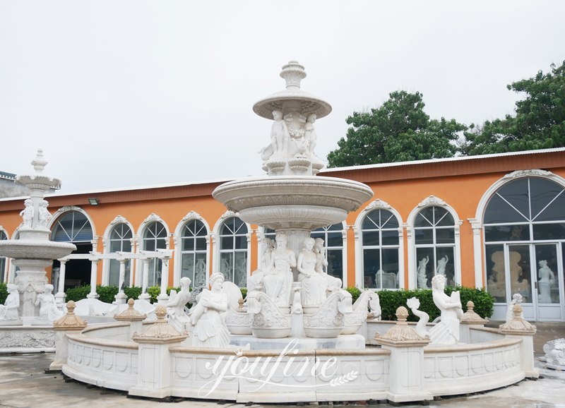 large marble courtyard fountains