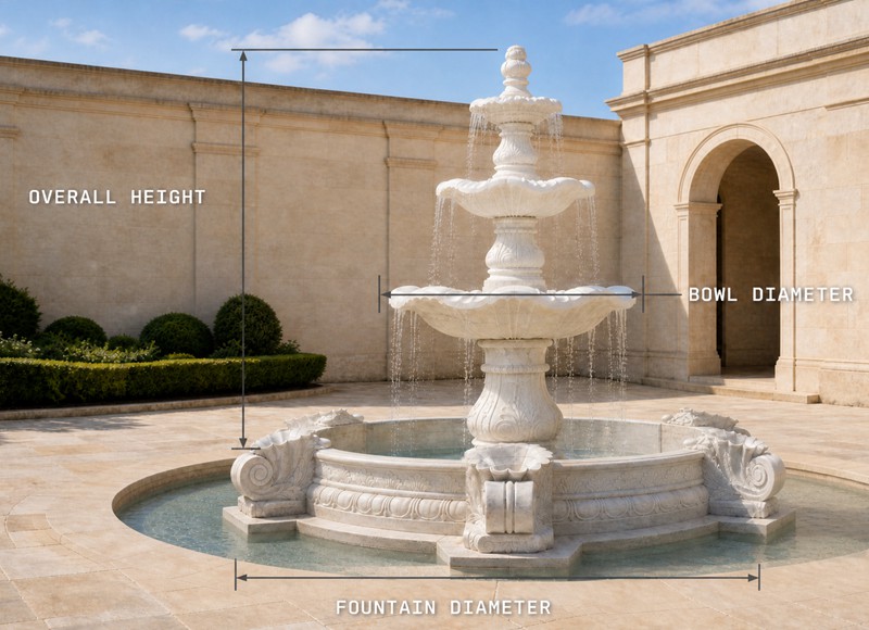 marble fountain Diameter