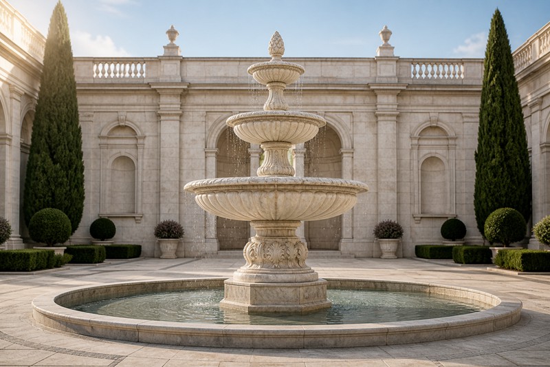 marble tiered fountain for manor