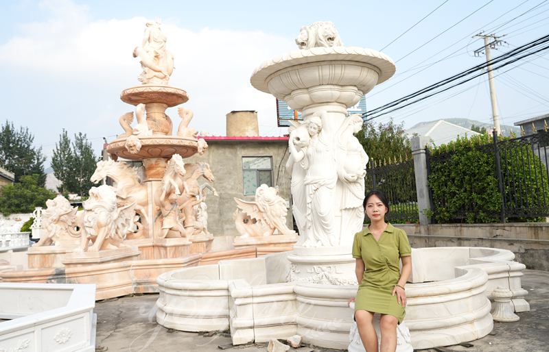 outdoor garden marble fountain