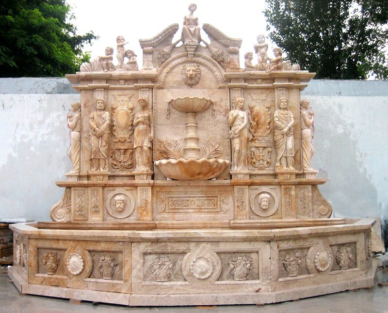statue marble large figure wall fountain