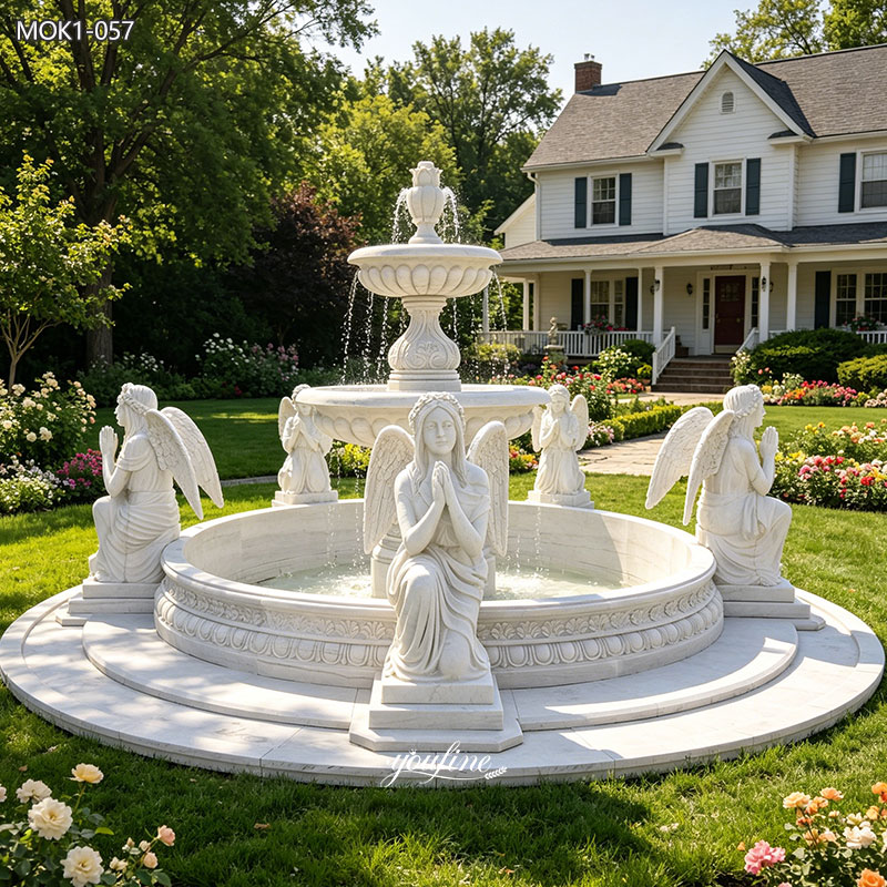 Marble Garden Kneeling Angel Fountain MOK1-057