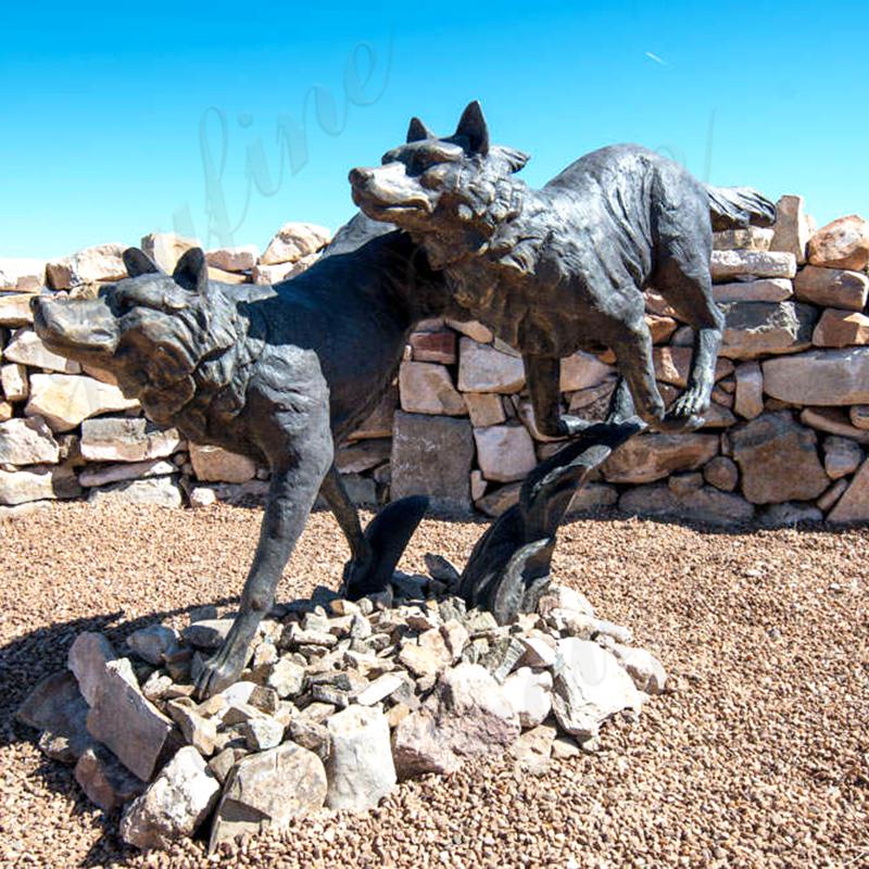 Bronze Life Size Wolf Statues for USA Customers