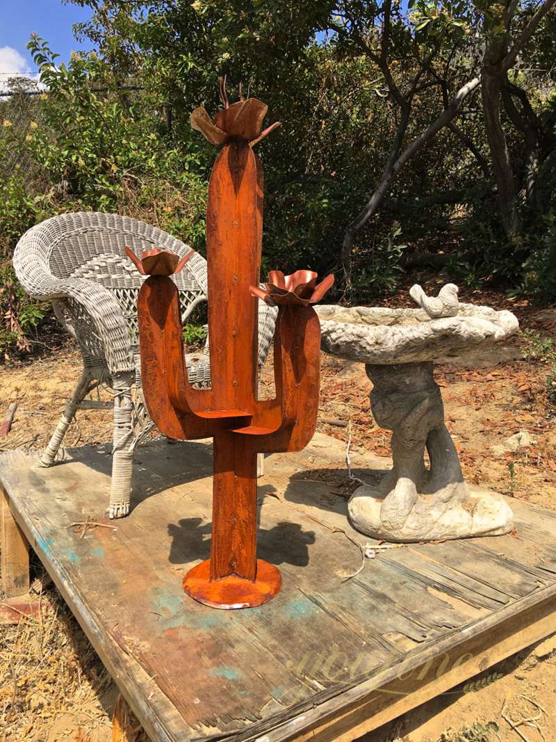 Corten Steel Large Cactus Sculpture for Outdoor 