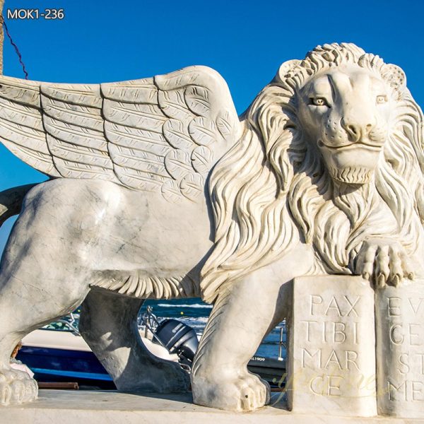 High Quality Marble Flying Lion Statue for Outdoor