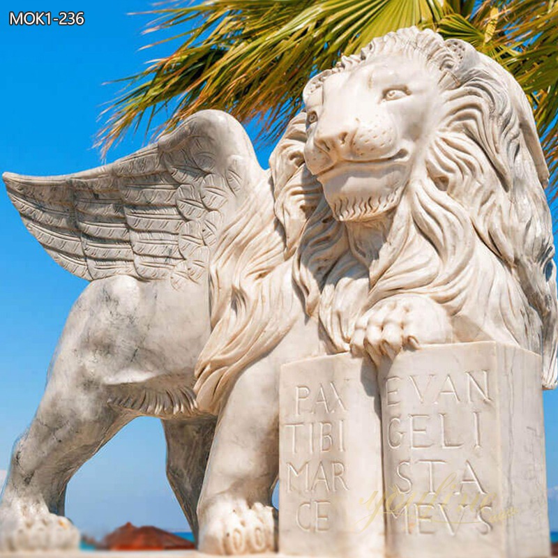 High Quality Marble Flying Lion Statue for Outdoor