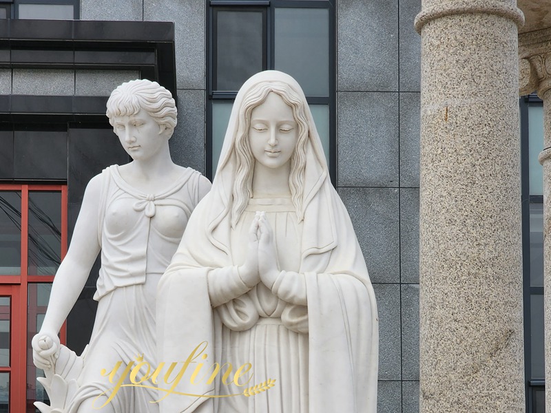 Life Size Outdoor Marble Stone Virgin Mary Statue details