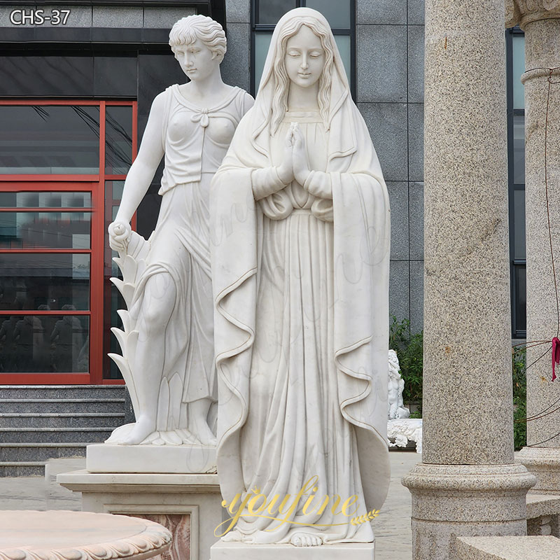 Outdoor Marble Stone Virgin Mary Statue