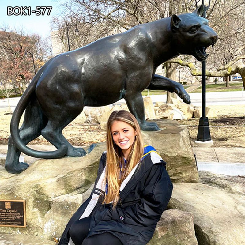 Bronze Wildlife Pitt Panther Statue School Campus Animal Mascot