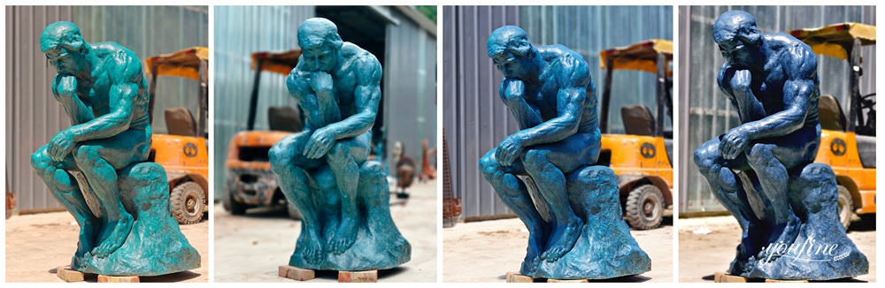 famous Thinker Sculptures in Various Patina Colors