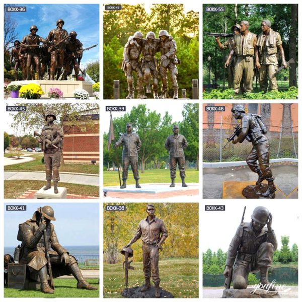Large Bronze War Memorial Outdoor Military Statues for Sale BOKK912