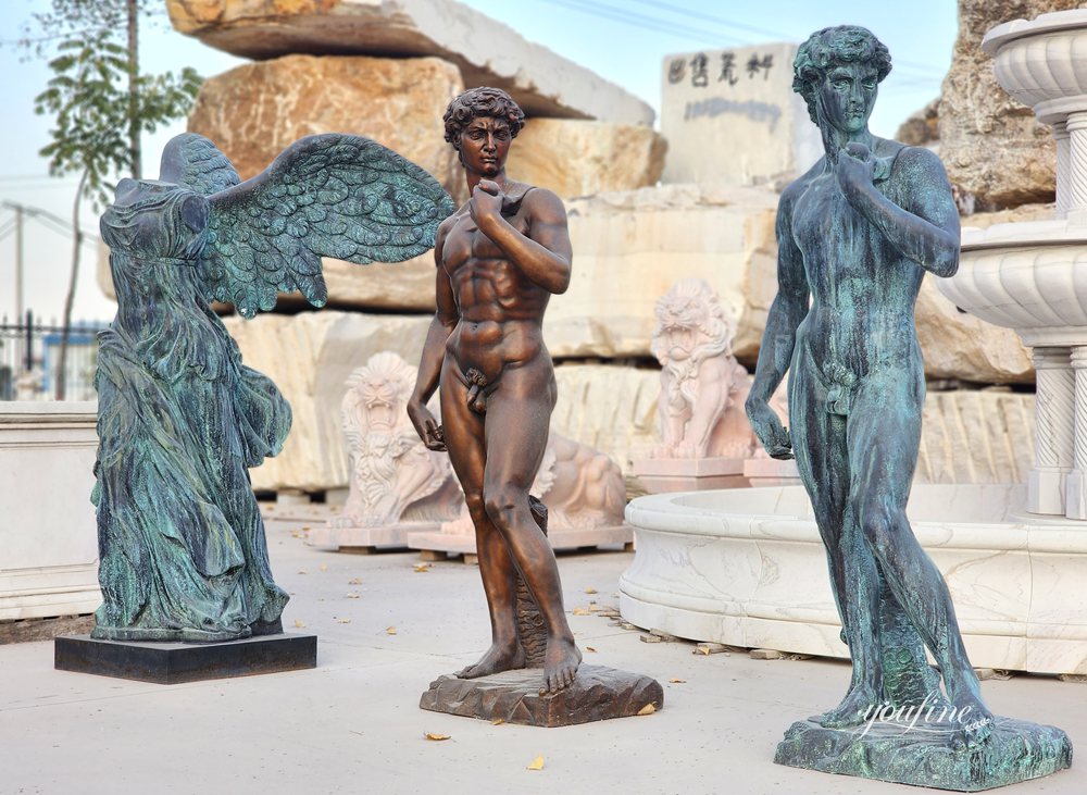 famous bronze David Sculptures in Various Colors