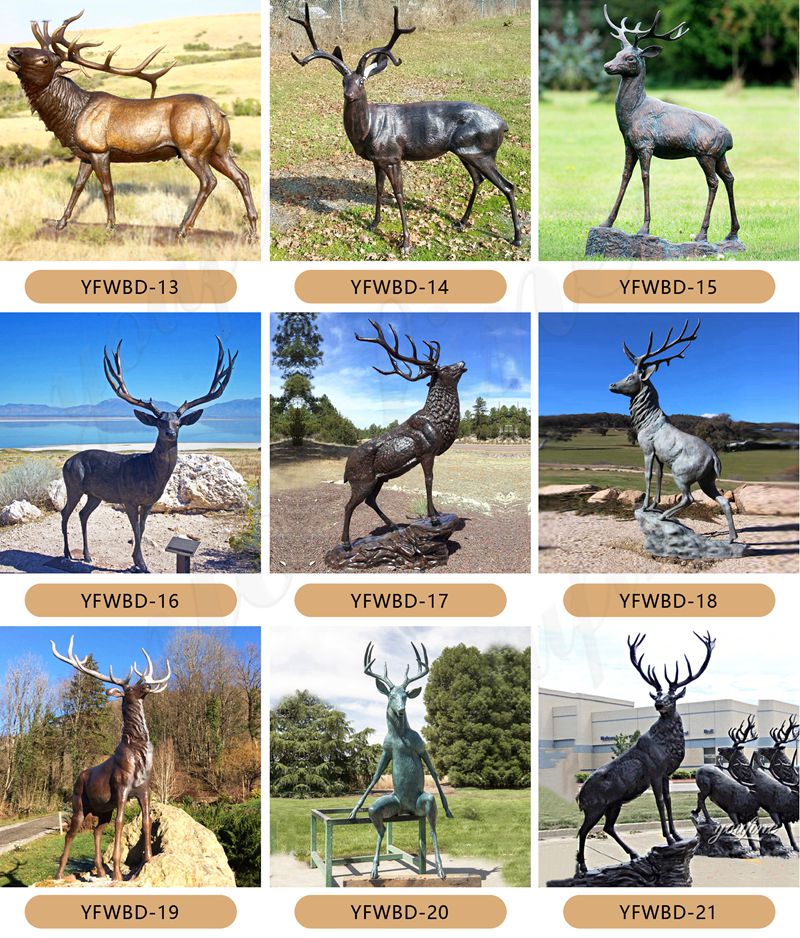 bronze deer statue