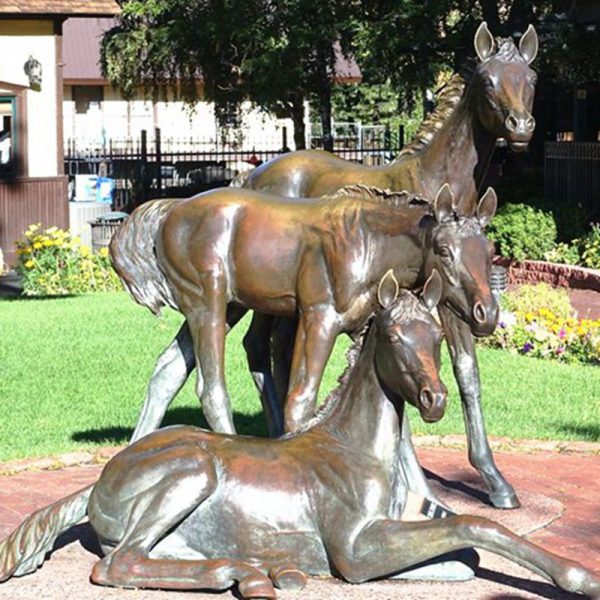 bronze foal sculptures