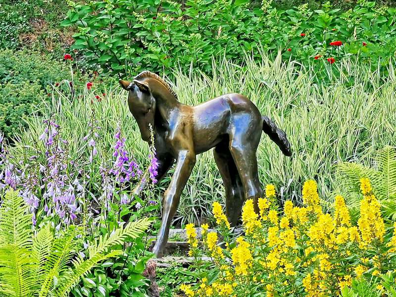 bronze foal statue