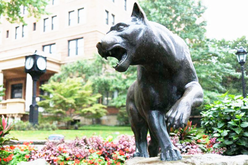 bronze-panthers-statue
