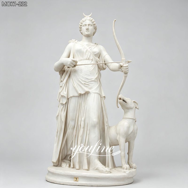 Hand Carved Roman Marble Statue of Artemis for Sale