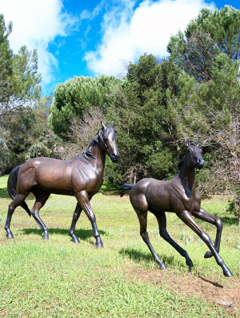 life size bronze foal statue