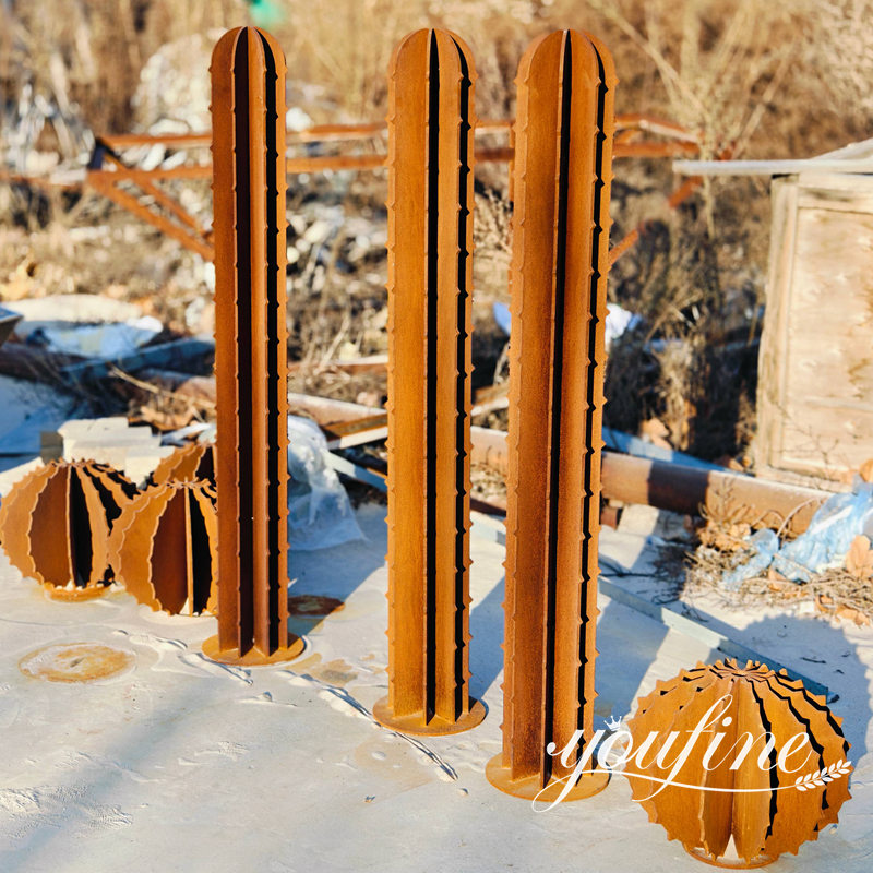 Rustic Art Large Cactus Sculpture