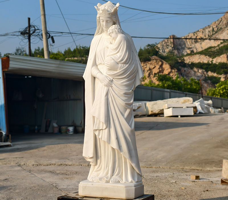 white Our Lady Seat of Wisdom statue