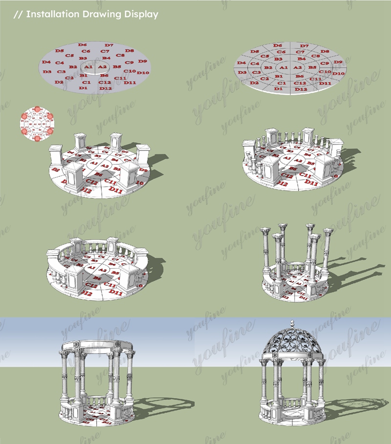 youfine marble gazebo for sale