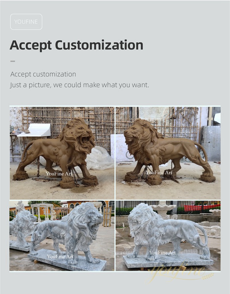 youfine marble lion statue for sale