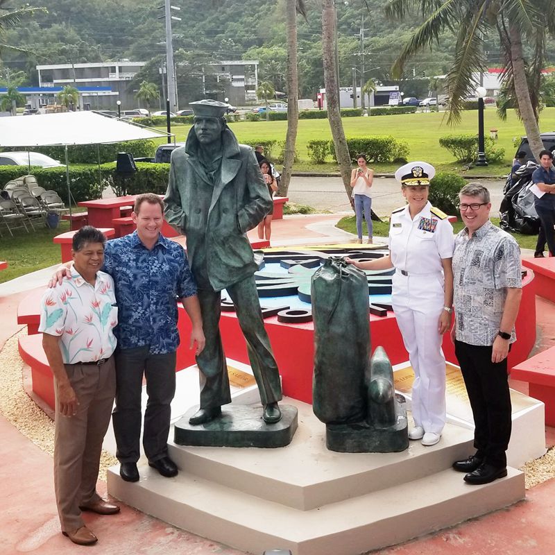 Bronze lone sailor statues