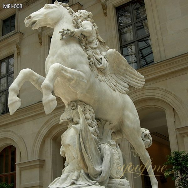 Fame of Louis XIV Riding Pegasus Marble Statue for Sale