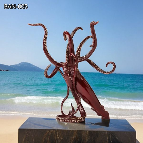 Lifesize Kirk Mcguire Bronze Squid Sculpture