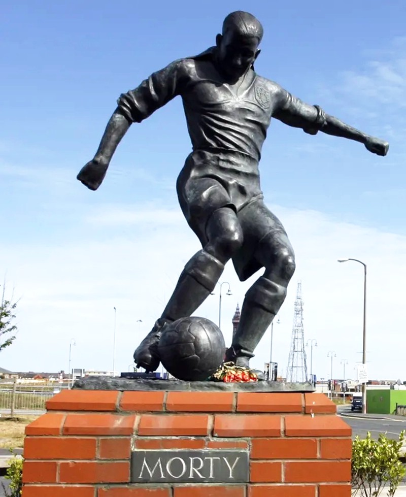 M Stan Mortensen bronze statue