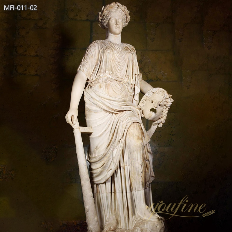 Marble the Muse of Tragedy Melpomene Statue for Sale