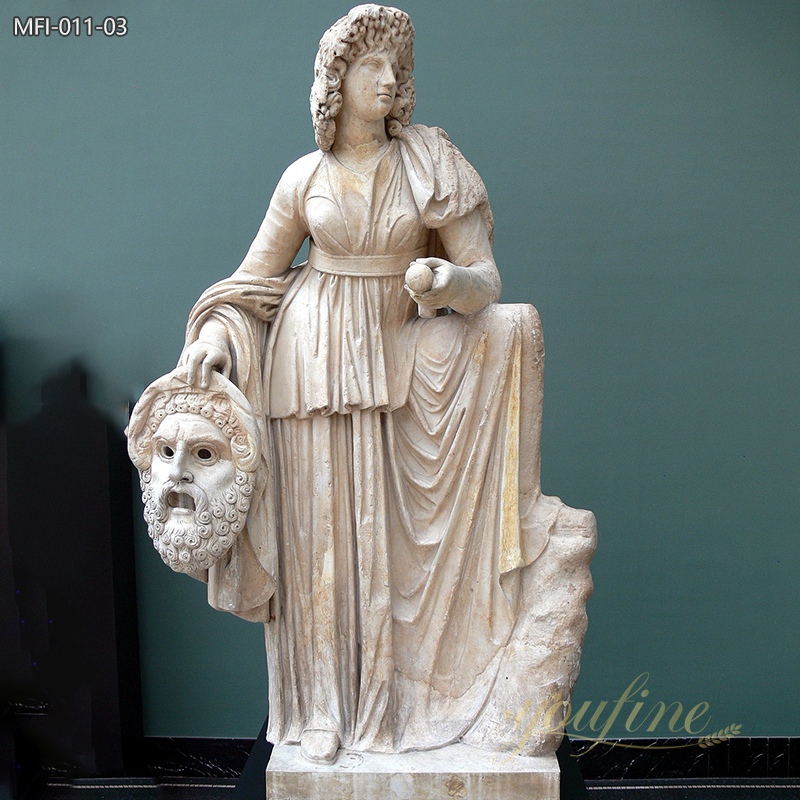 Marble the Muse of Tragedy Melpomene Statue for Sale