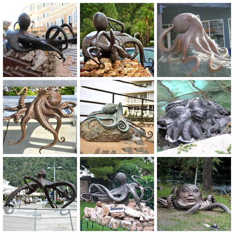 Octopus bronze sculpture