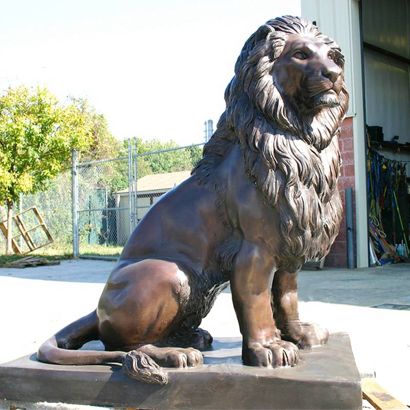 Sitting Bronze Lion Statue