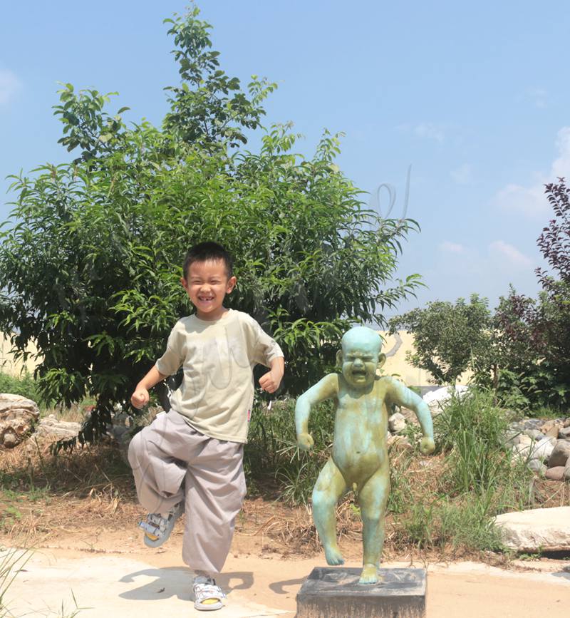 YouFine Patina bronze child statue