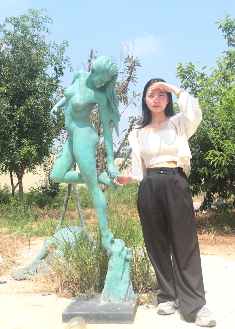 YouFine Patina bronze woman statue